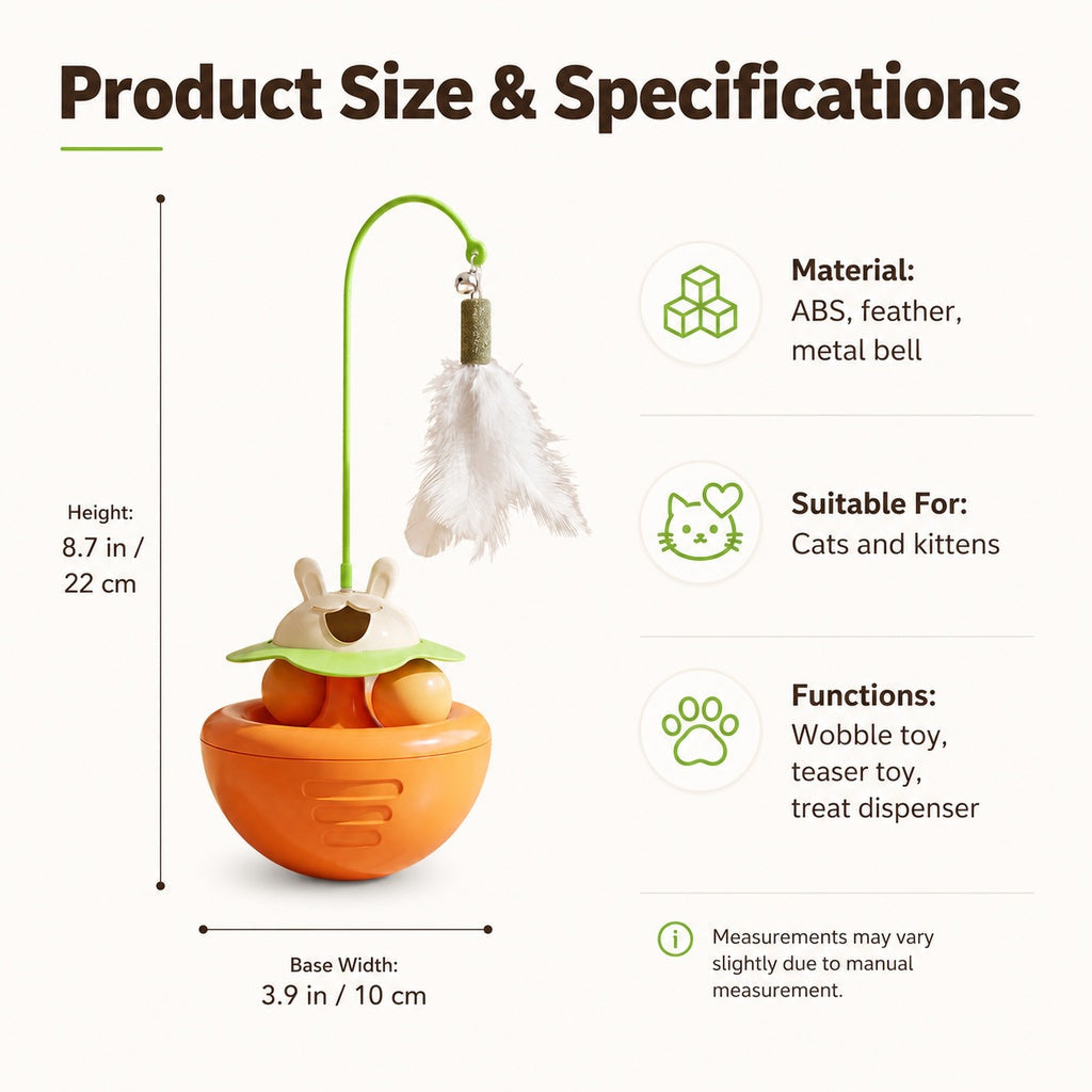 Interactive Wobble Cat Toy with Treat Dispenser