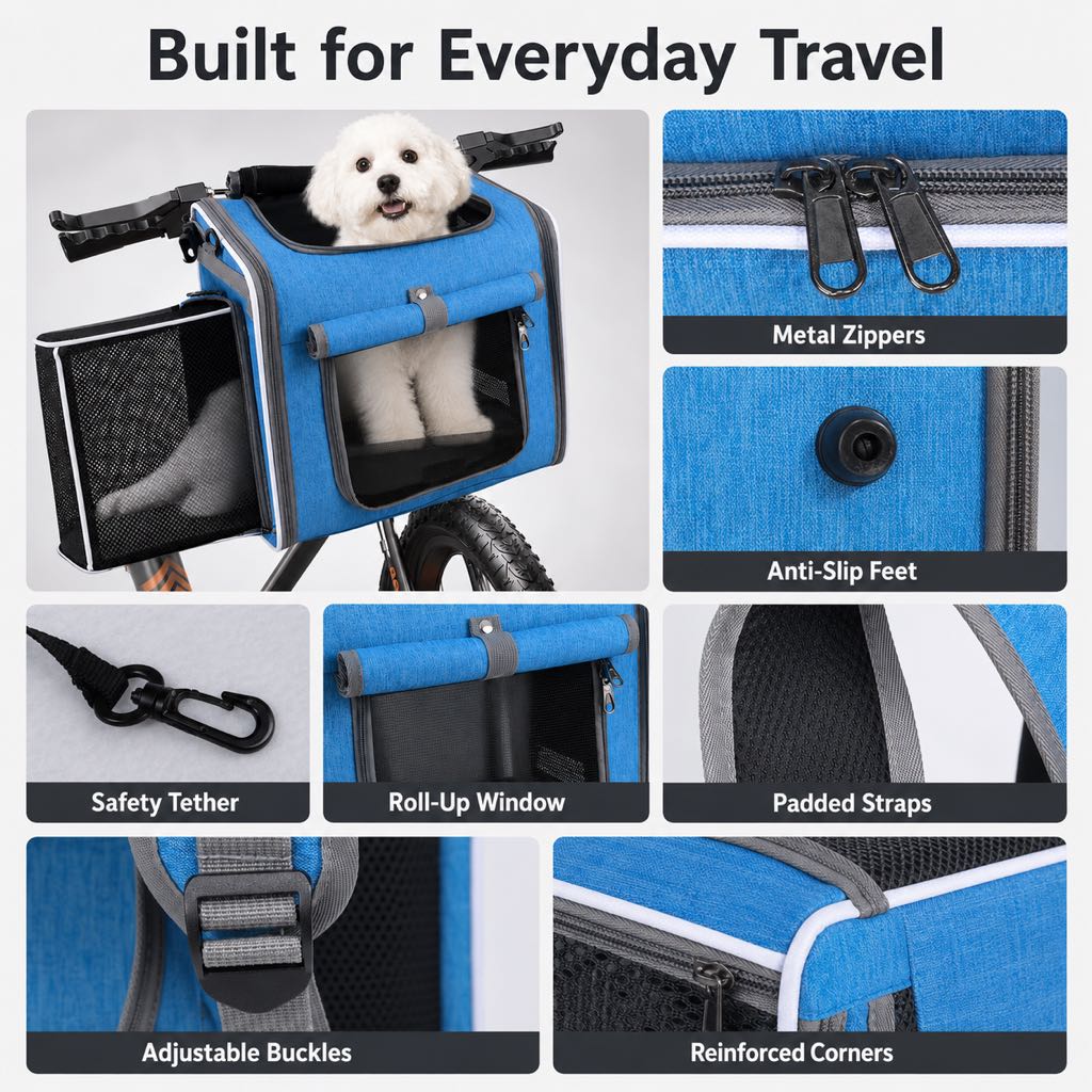 4-in-1 Expandable Bike Pet Carrier Backpack