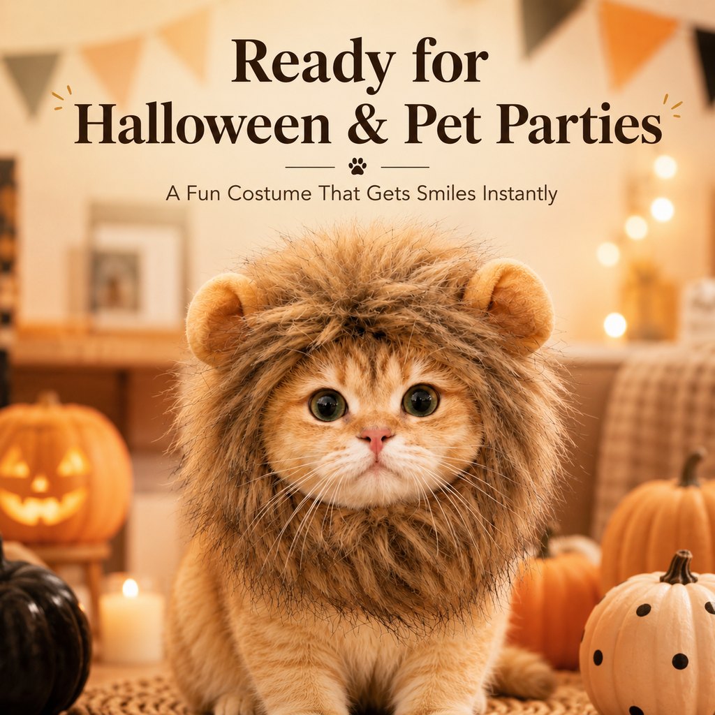 Lion Mane Costume Headpiece for Cats & Small Dogs