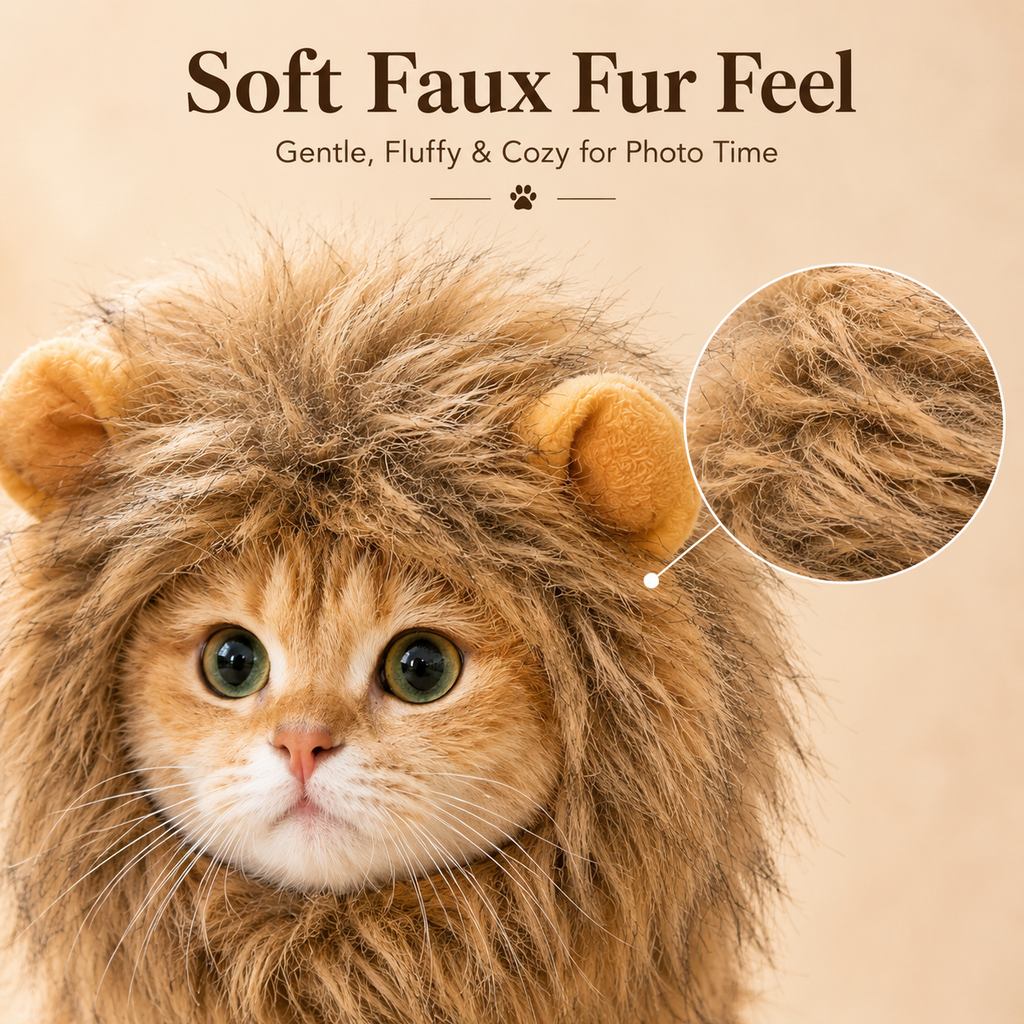 Lion Mane Costume Headpiece for Cats & Small Dogs