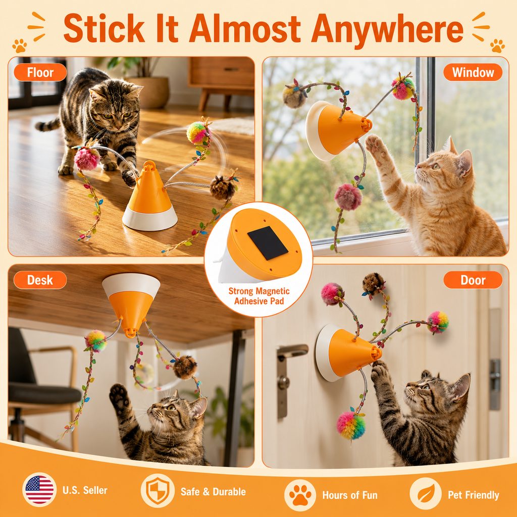 MiaSpin 360 Rotating Cat Teaser Toy, USB-C