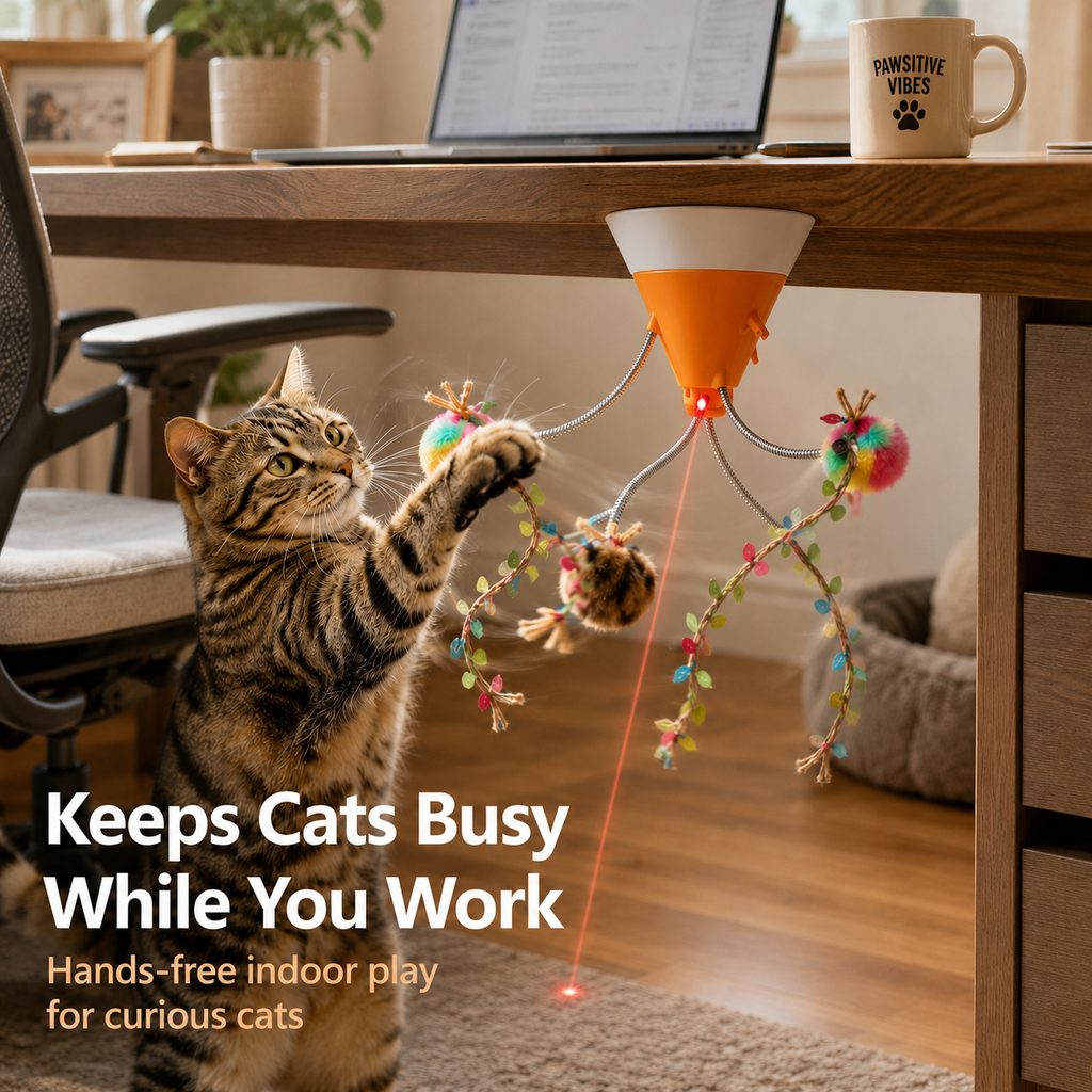 MiaSpin 360 Rotating Cat Teaser Toy, USB-C