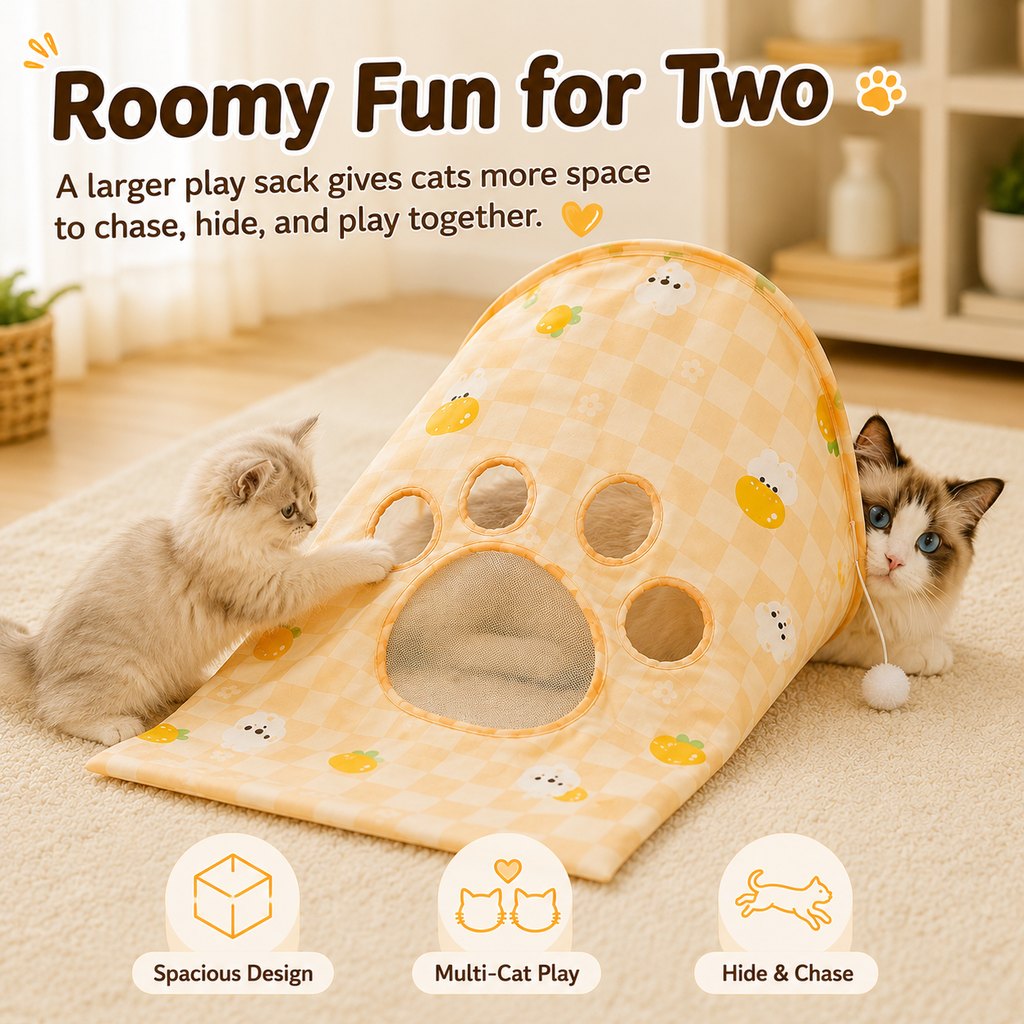 Interactive Cat Crinkle Play Sack for Indoor Cats