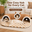 3-in-1 Multi-Cat Tunnel Bed and Play Mat for Indoor Cats