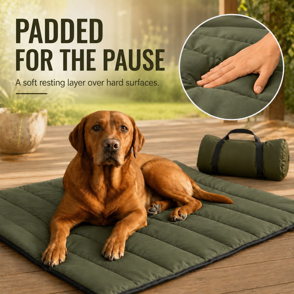 Roll-Up Dog Travel Mat for Camping & Car Trips