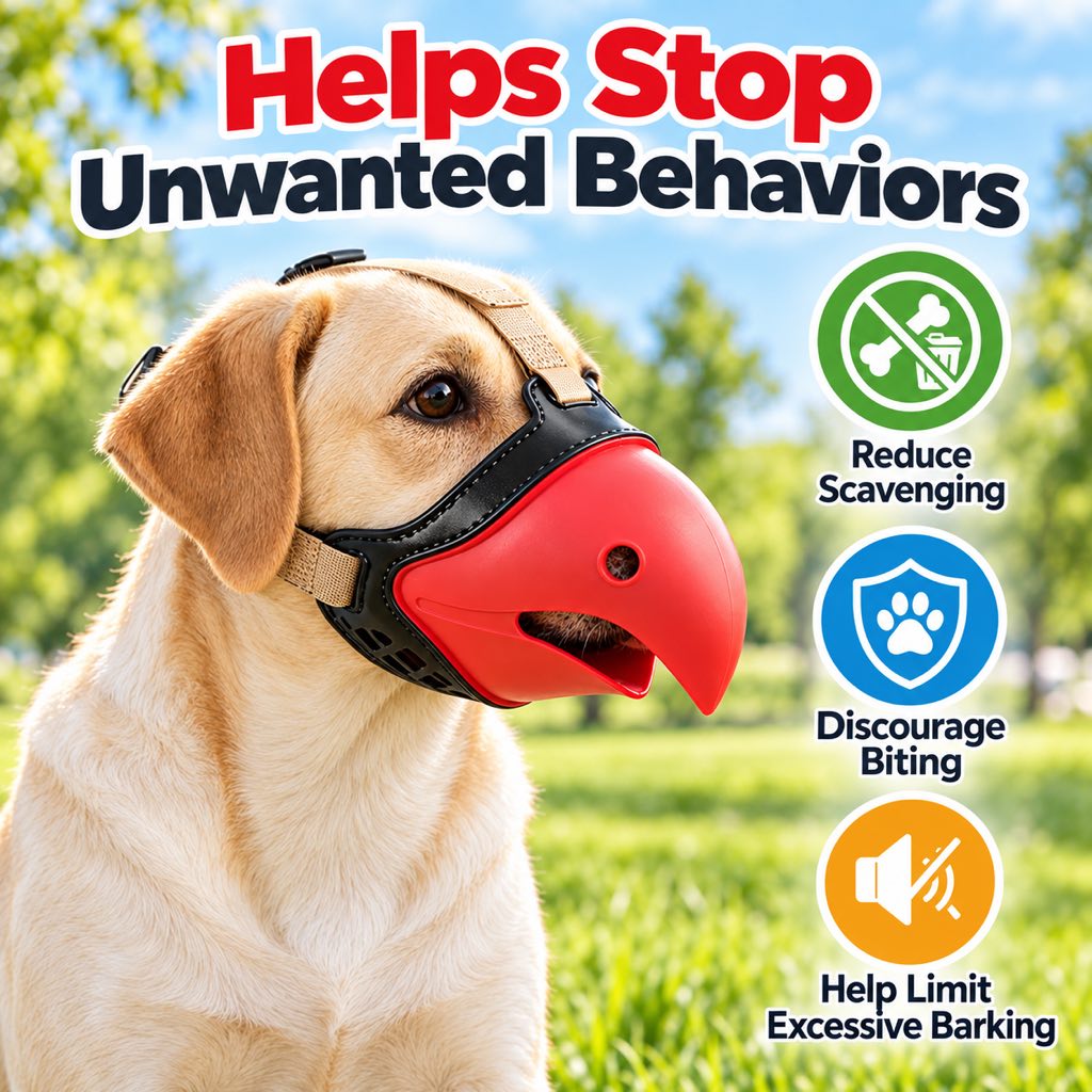 Adjustable Parrot Beak Dog Muzzle for Walks