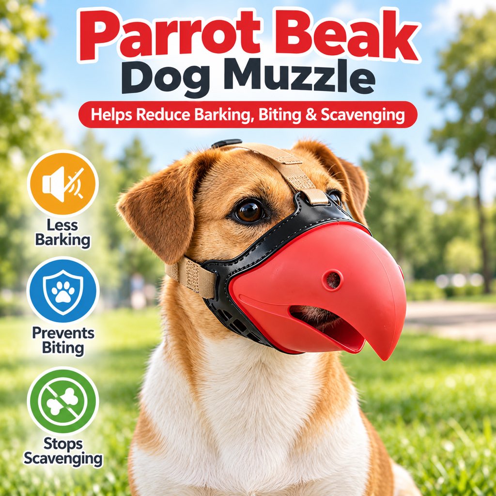 Adjustable Parrot Beak Dog Muzzle for Walks