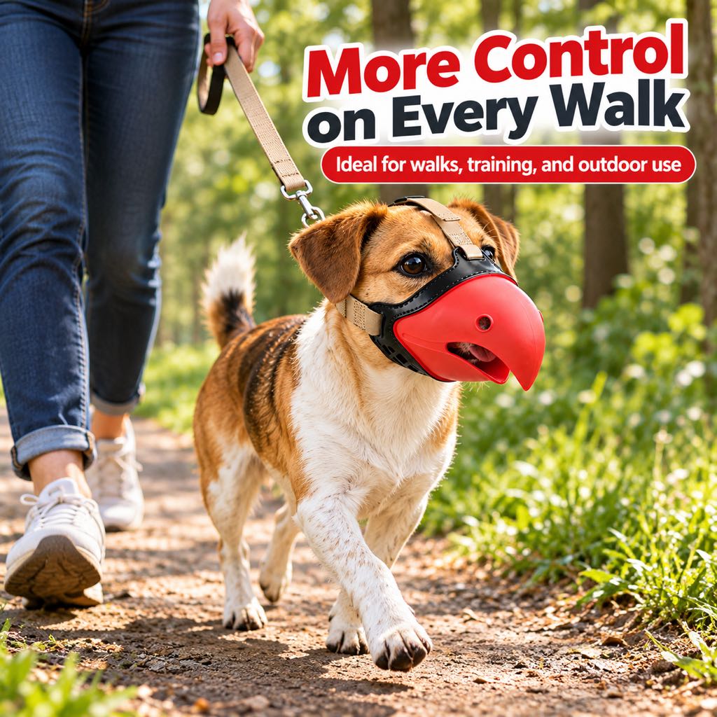 Adjustable Parrot Beak Dog Muzzle for Walks