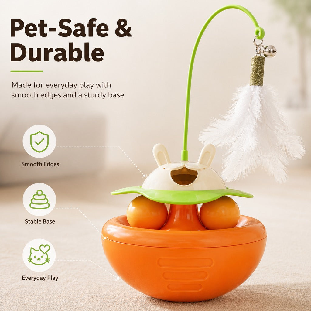 Interactive Wobble Cat Toy with Treat Dispenser