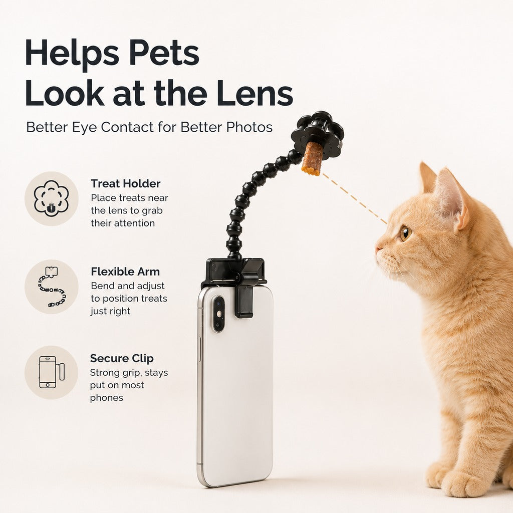 Pet Selfie Clip, Treat Holder Phone Attachment