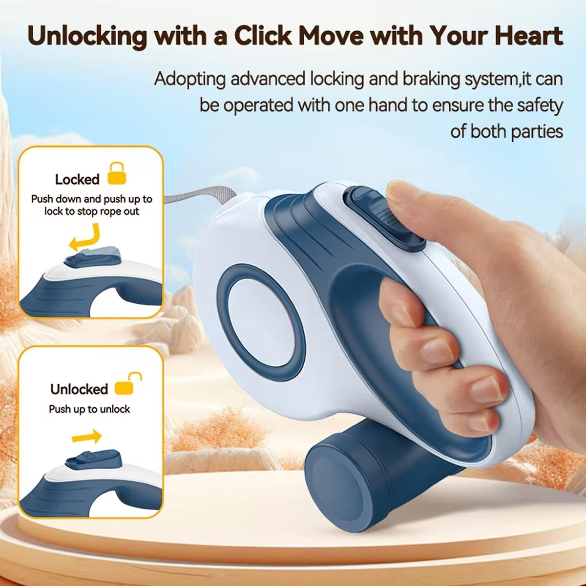 Retractable Dog Leash - 360° Anti-Tangle