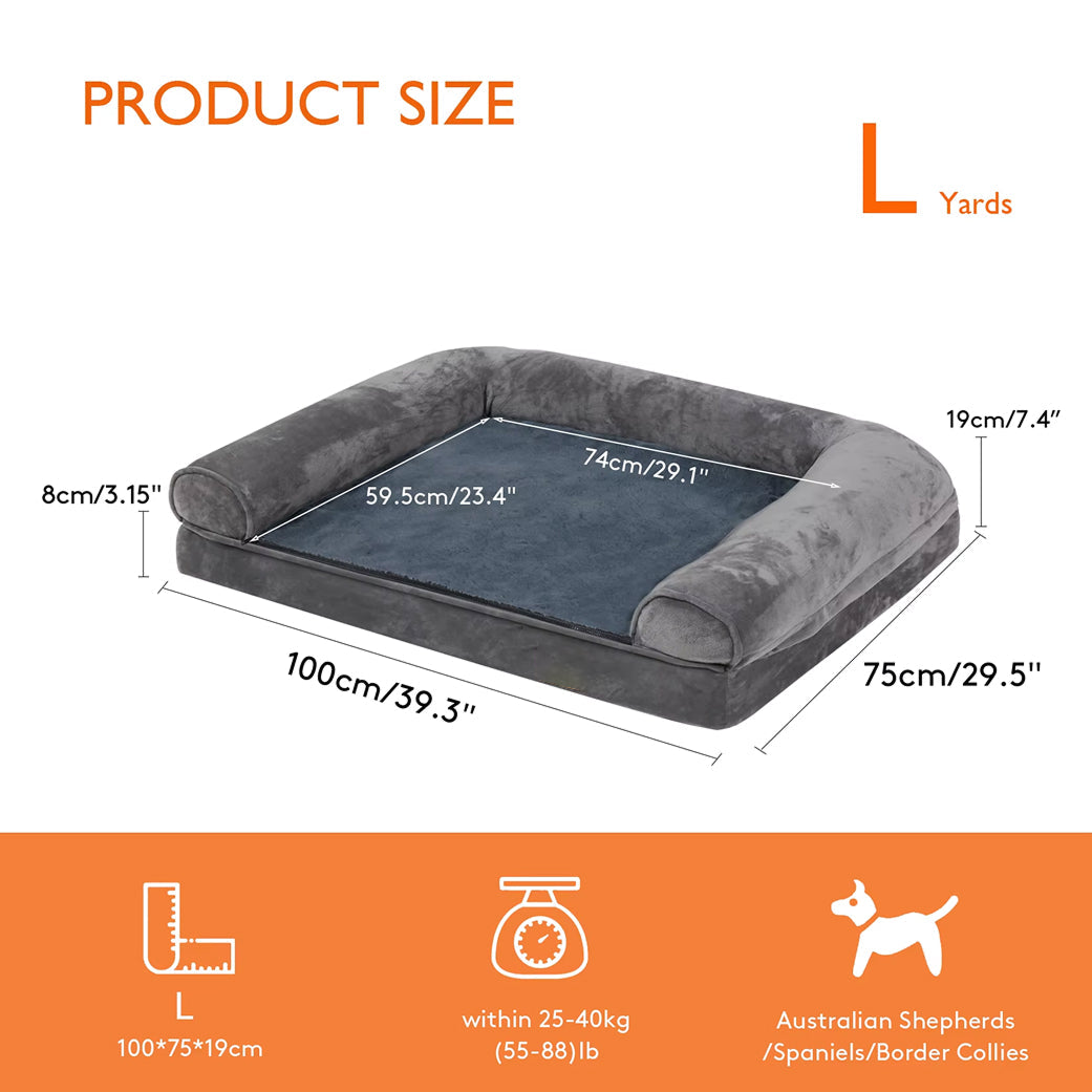 Orthopedic Dog Bed - Bolsters, Waterproof Liner