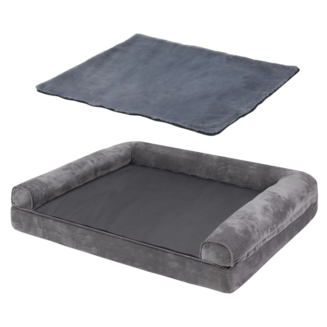 Orthopedic Dog Bed - Bolsters, Waterproof Liner