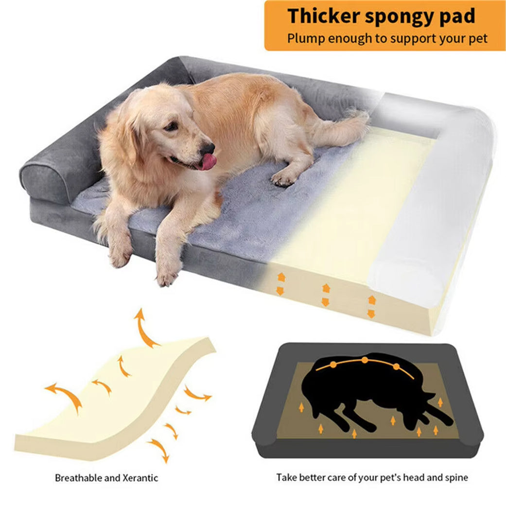 Orthopedic Dog Bed - Bolsters, Waterproof Liner