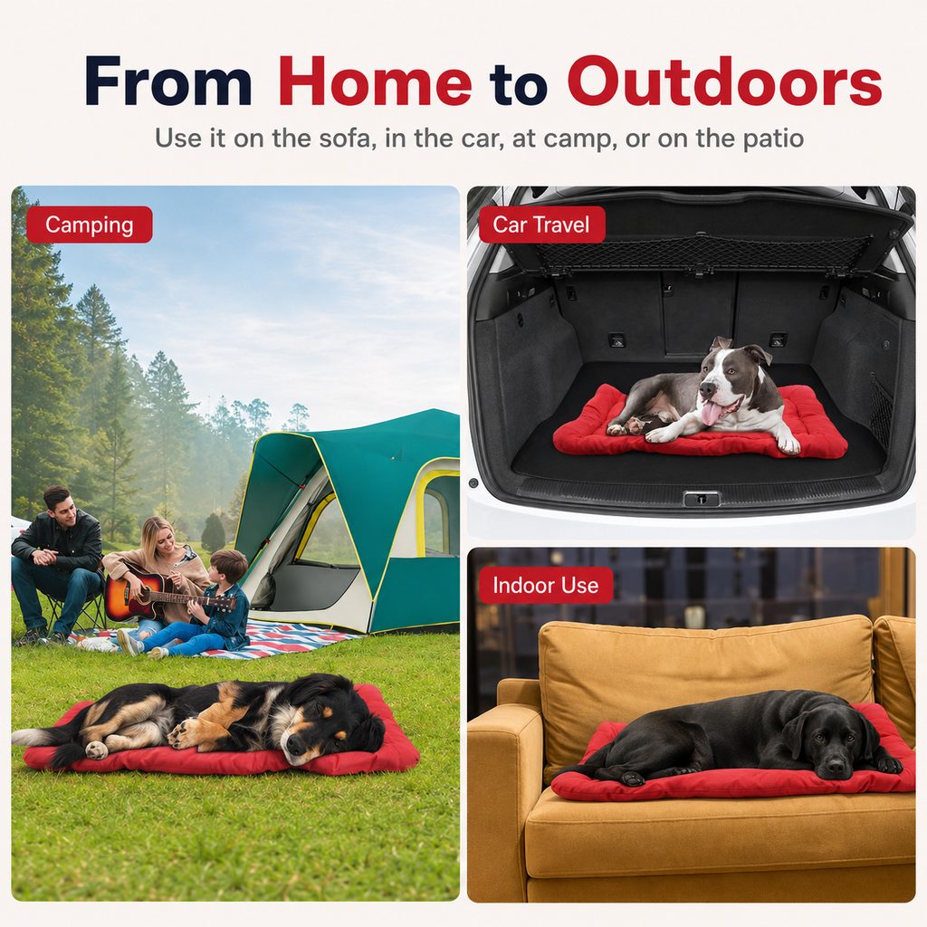 Portable Outdoor Dog Bed - Roll-Up Camping Travel Mat