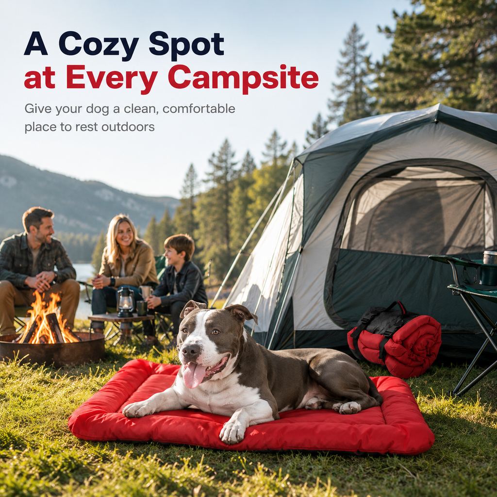 Portable Outdoor Dog Bed - Roll-Up Camping Travel Mat