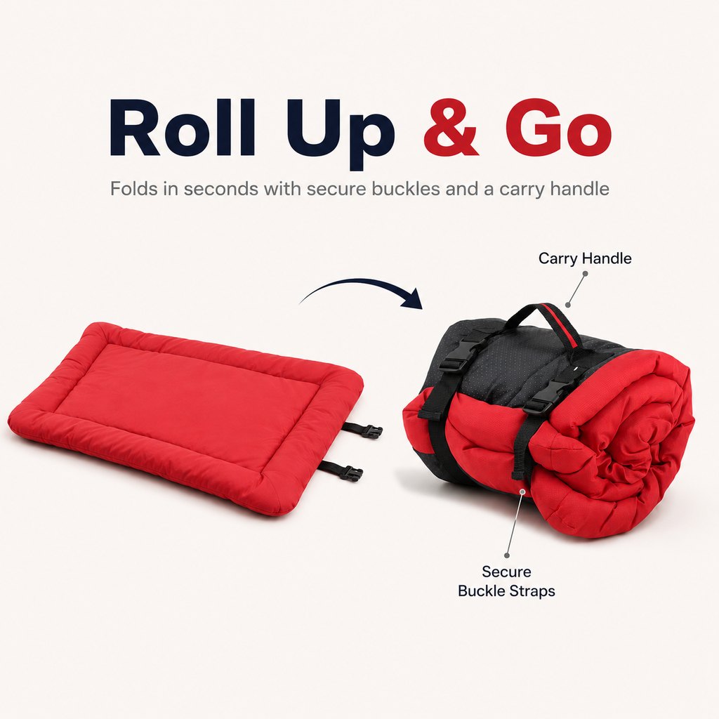 Portable Outdoor Dog Bed - Roll-Up Camping Travel Mat
