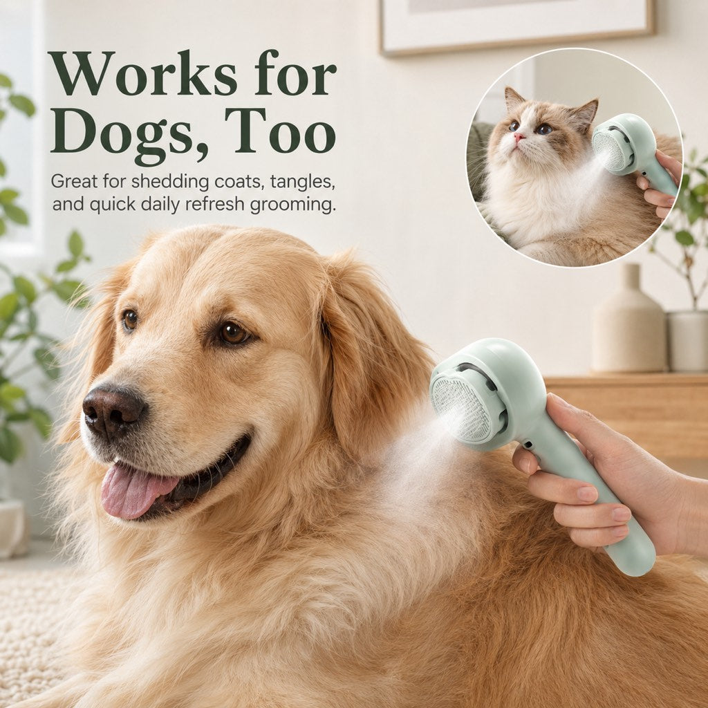 Pet Spray Grooming Brush for Cats and Dogs