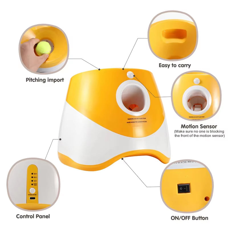 PuppiLob Automatic Dog Ball Launcher - Hands-Free Fetch