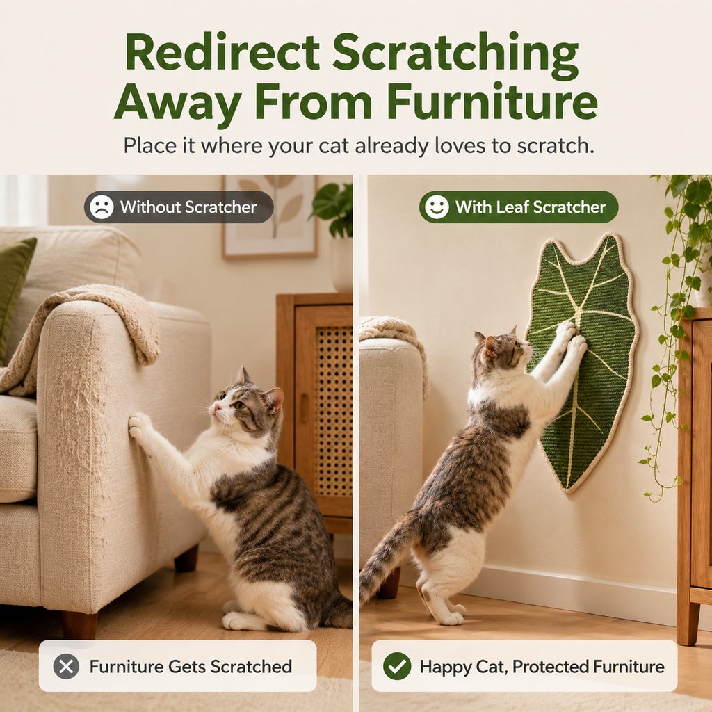 Botanical Sisal Cat Scratcher Mat for Walls & Floors