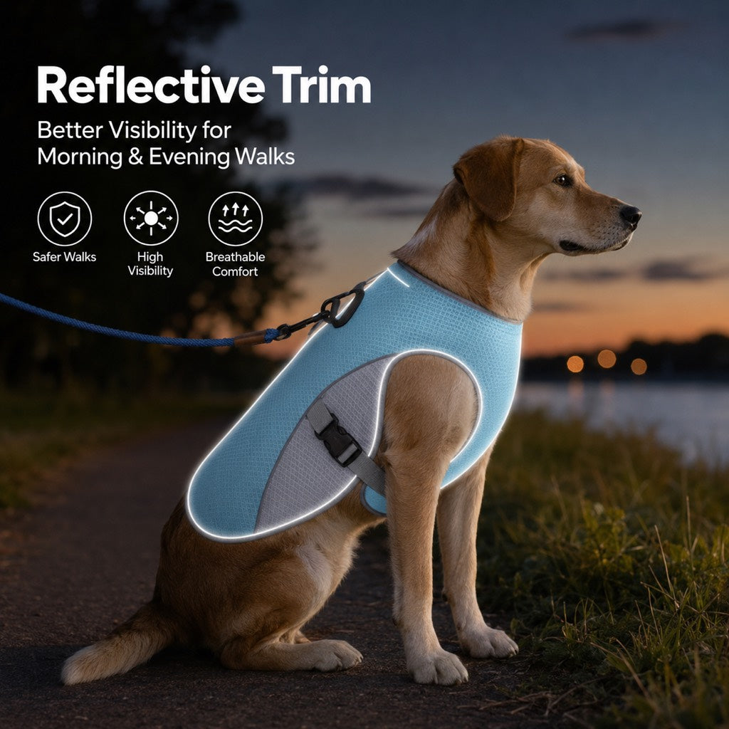 Dog Cooling Vest for Summer Walks - Wet-to-Cool Jacket