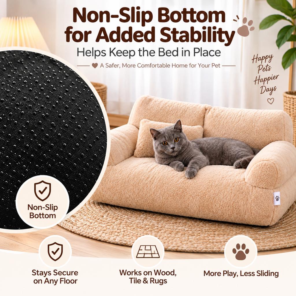 Removable Plush Pet Sofa Bed for Cats and Small Dogs