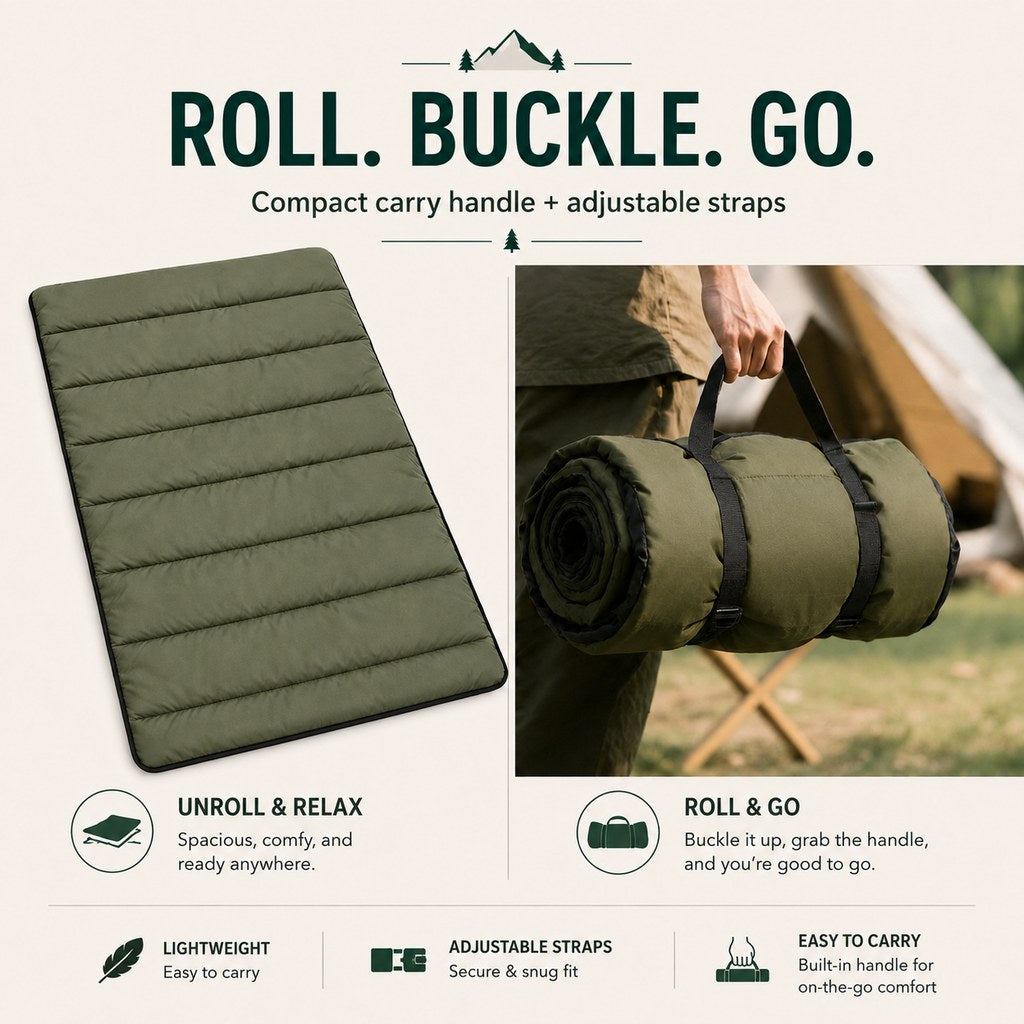 Roll-Up Dog Travel Mat for Camping & Car Trips