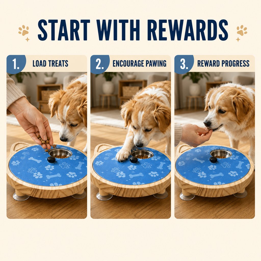 Rotating Dog Nail Scratch Board with Treat Puzzle