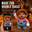 Scary Doll Dog Halloween Costume with Wig & Toy Knife