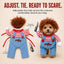 Scary Doll Dog Halloween Costume with Wig & Toy Knife