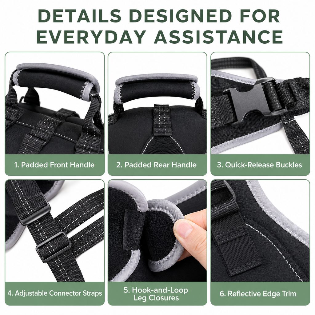 Full-Body Dog Lift Harness with Dual Rear-Leg Sleeves