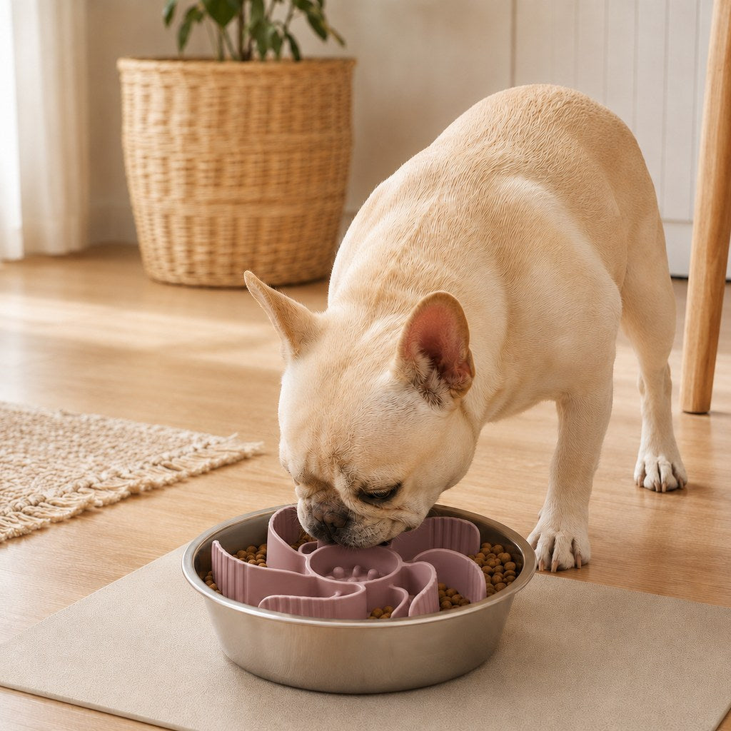 Cut-to-Fit Slow Feeder Insert & Steel Bowl Set