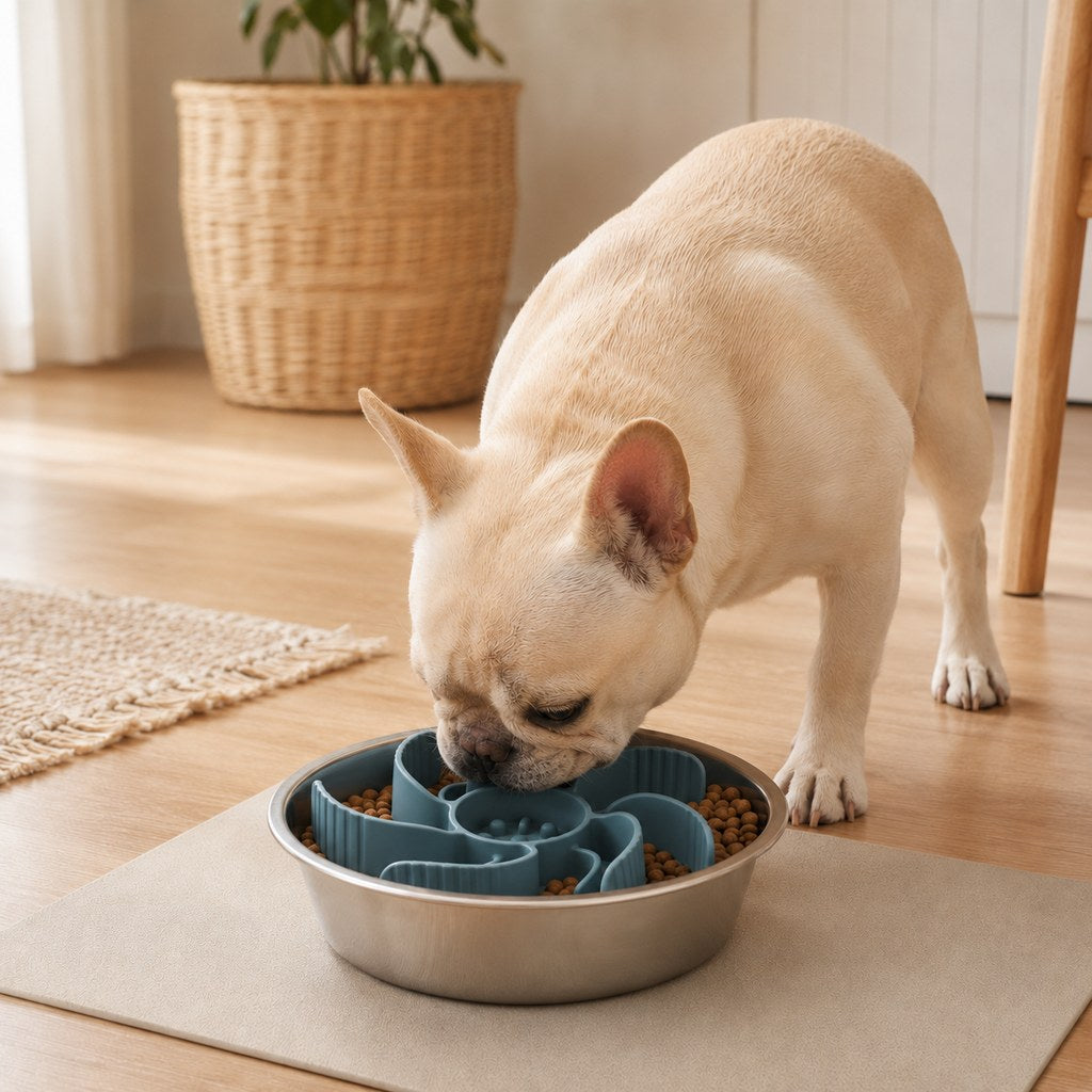 Cut-to-Fit Slow Feeder Insert & Steel Bowl Set