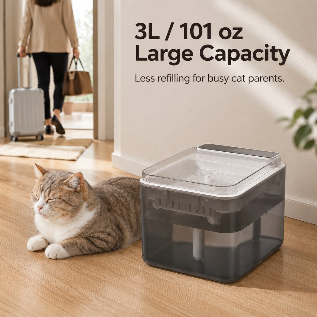 Smart Auto-Lid Cat Water Fountain 3L Cordless