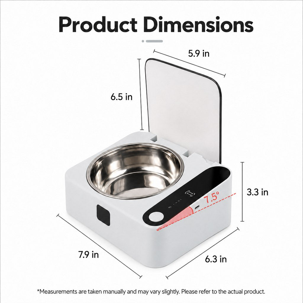 Smart Motion Sensor Covered Cat Bowl with Auto Open Lid