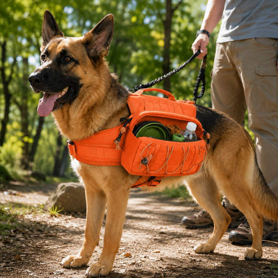 Tactical Dog Backpack Harness with Side Pouches