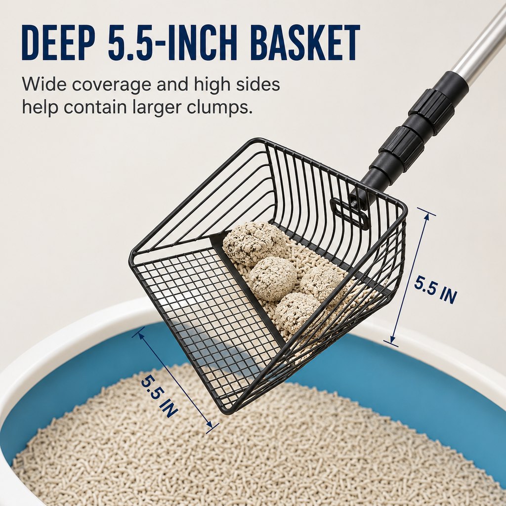 Telescoping Cat Litter Scoop for Deep Litter Boxes