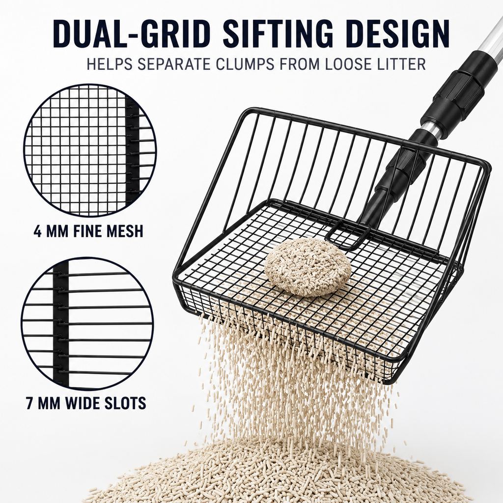 Telescoping Cat Litter Scoop for Deep Litter Boxes