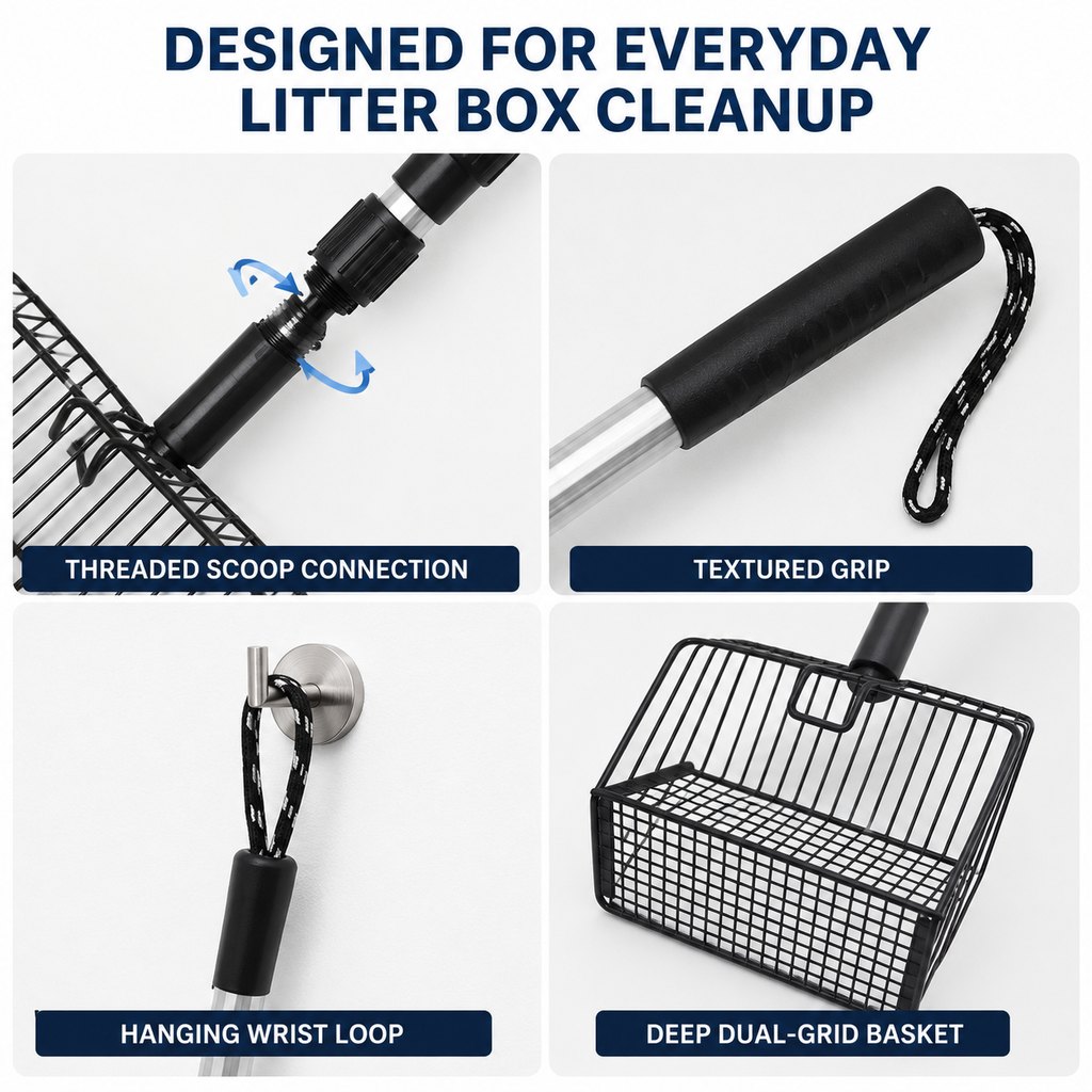 Telescoping Cat Litter Scoop for Deep Litter Boxes