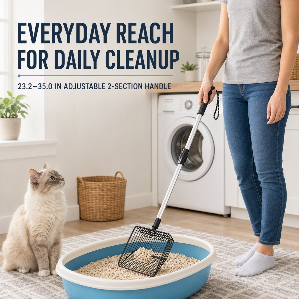 Telescoping Cat Litter Scoop for Deep Litter Boxes