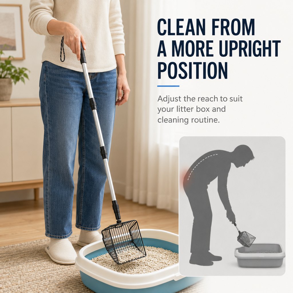 Telescoping Cat Litter Scoop for Deep Litter Boxes