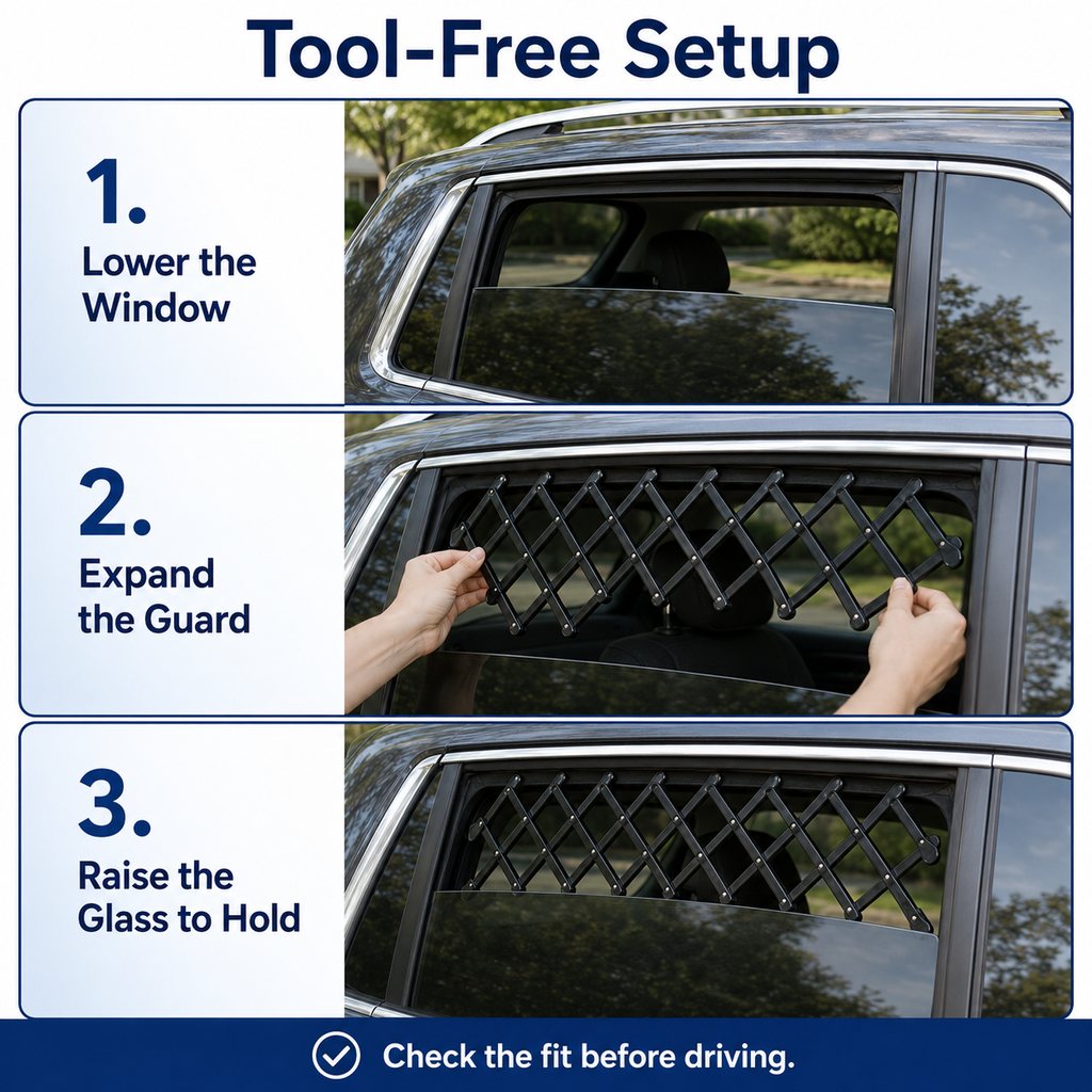 Expandable Dog Car Window Guard