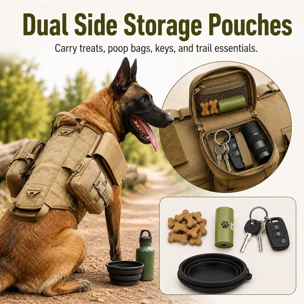 TrailGuard Tactical Dog Backpack Harness for Hiking