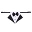 Tuxedo Black & White Dog Bandana for Weddings with Bow Tie