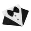 Tuxedo Black & White Dog Bandana for Weddings with Bow Tie