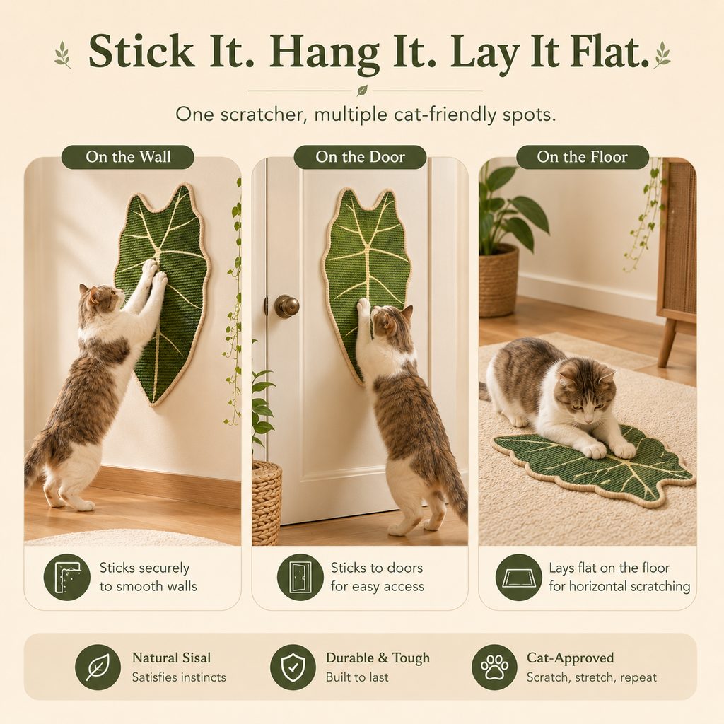 Botanical Sisal Cat Scratcher Mat for Walls & Floors