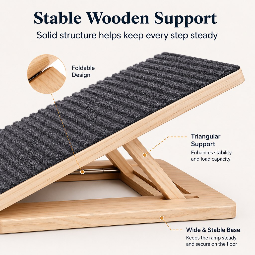 Foldable Wooden Dog Stairs for Small Dogs